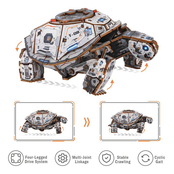3D Wooden Mechanical Kit - Mecha Turtle