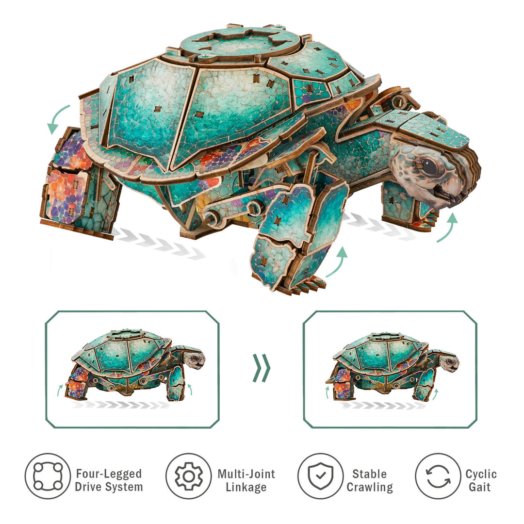 3D Wooden Mechanical Kit - Sea Turtle