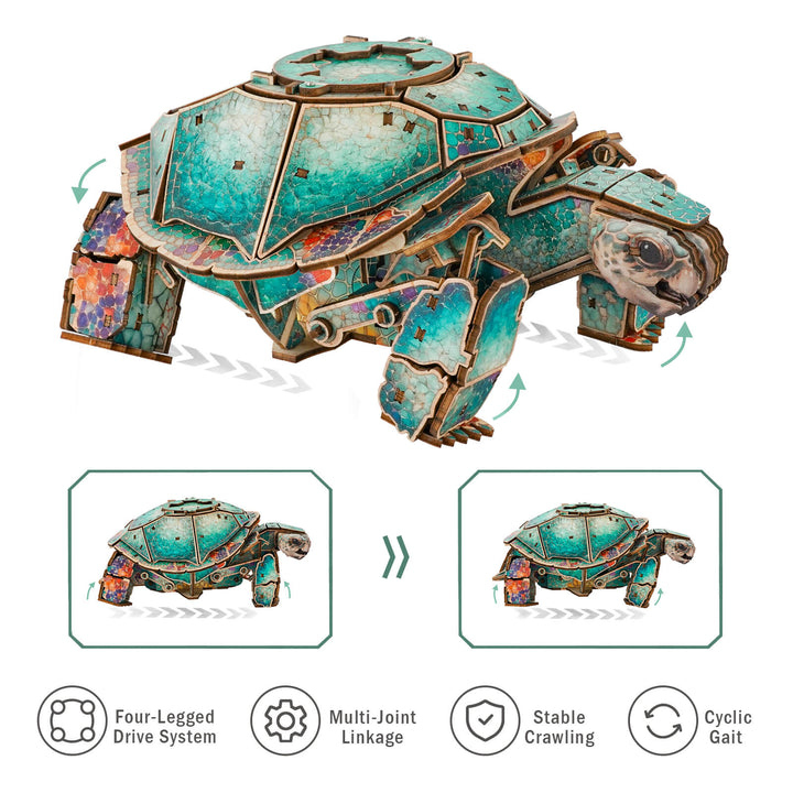 3D Wooden Mechanical Kit - Sea Turtle