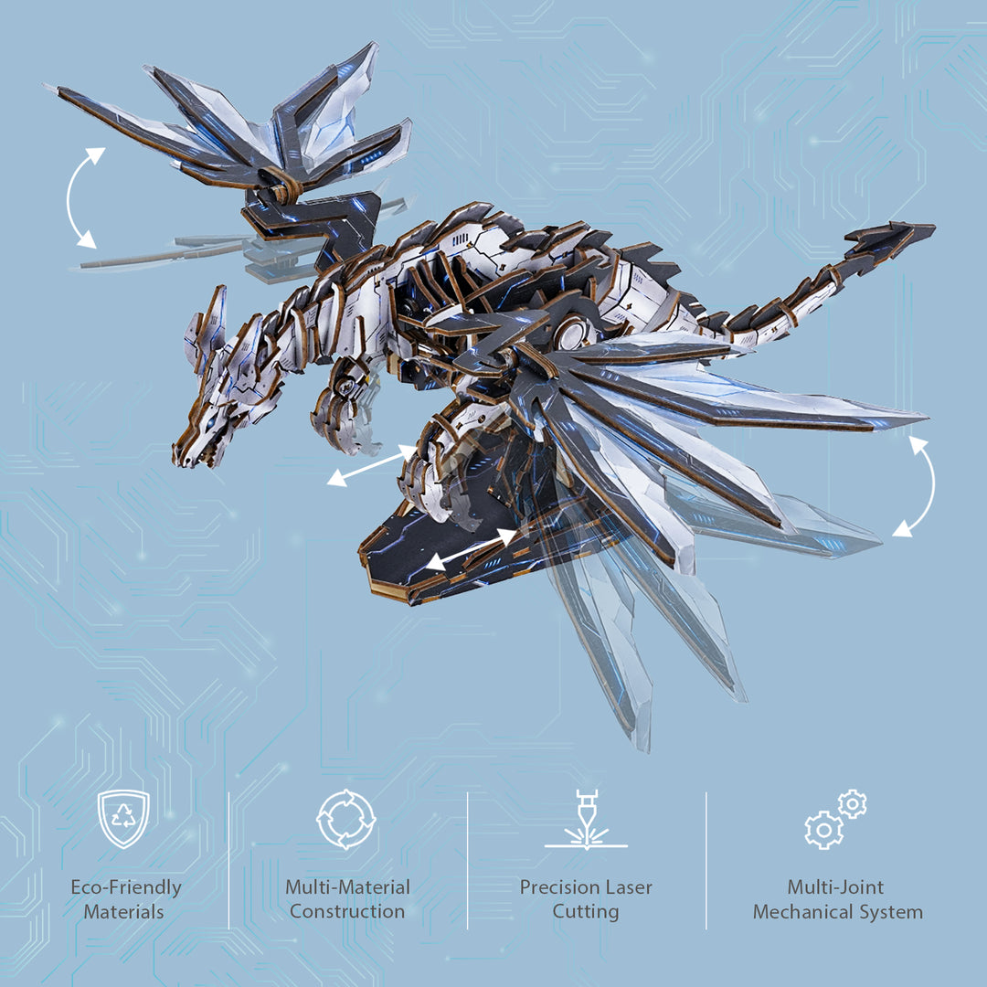 3D Wooden Mechanical Kit - Mechanical Dragon