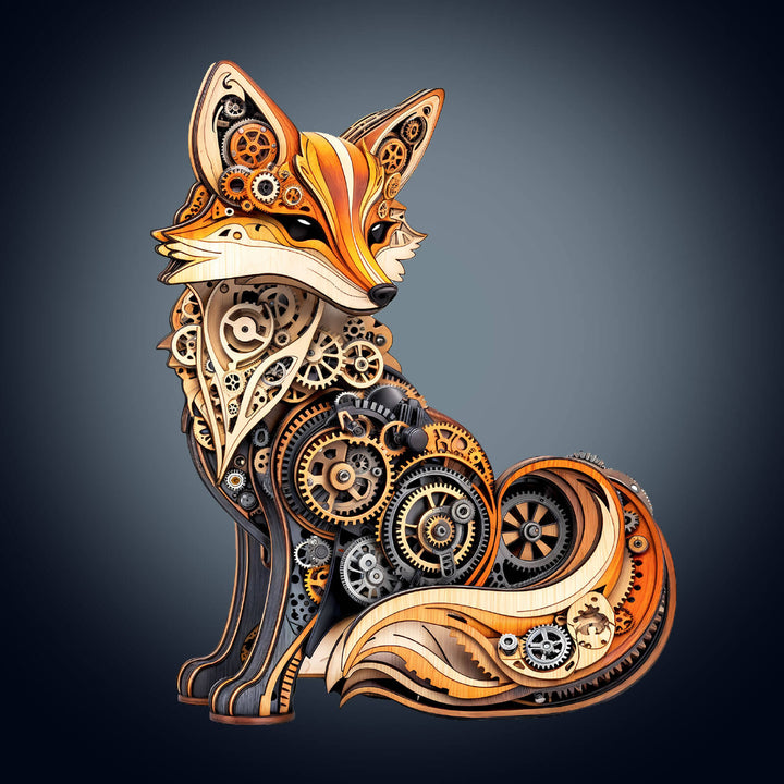 3D Gear fox Wooden Jigsaw Puzzle