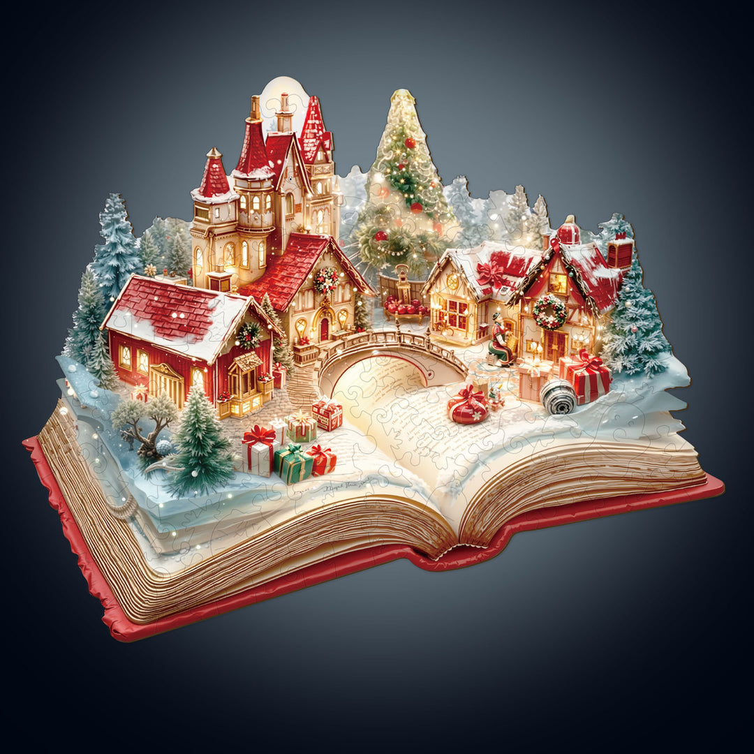 Christmas Pop-up Book Wooden Jigsaw Puzzle