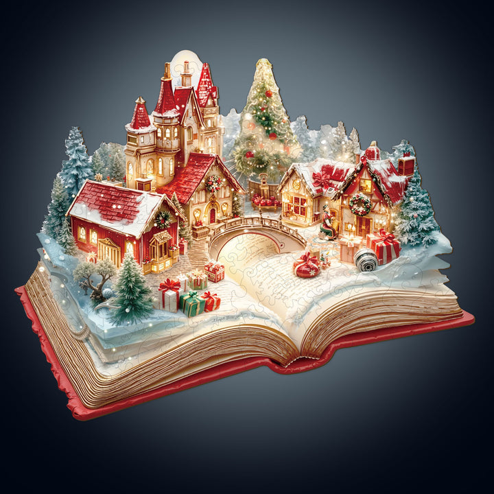 Christmas Pop-up Book Wooden Jigsaw Puzzle