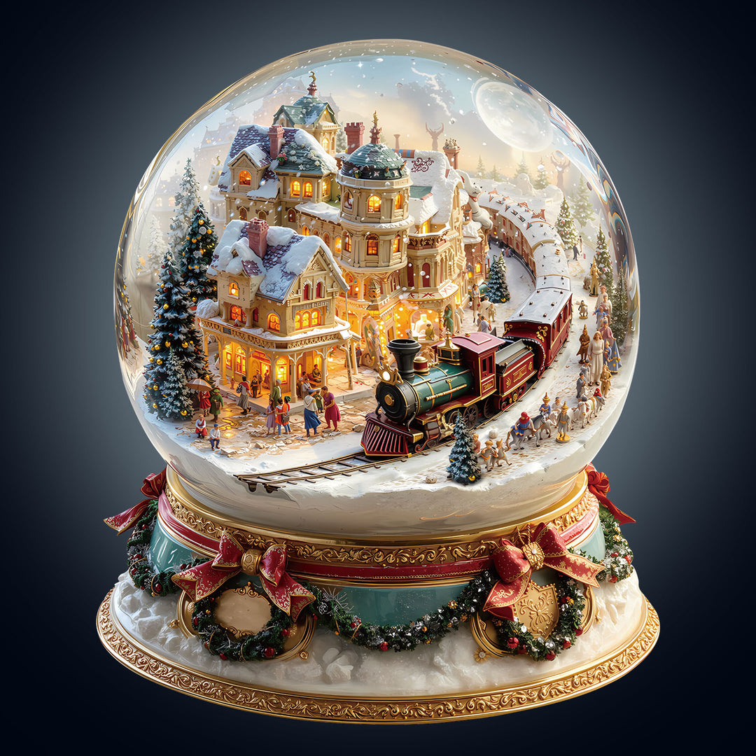 Christmas Crystal Train Wooden Jigsaw Puzzle