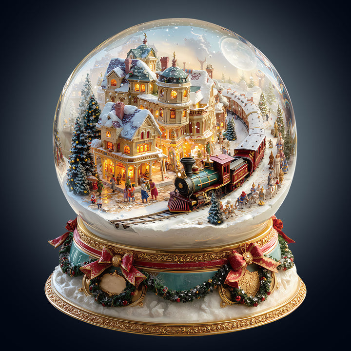 Christmas Crystal Train Wooden Jigsaw Puzzle