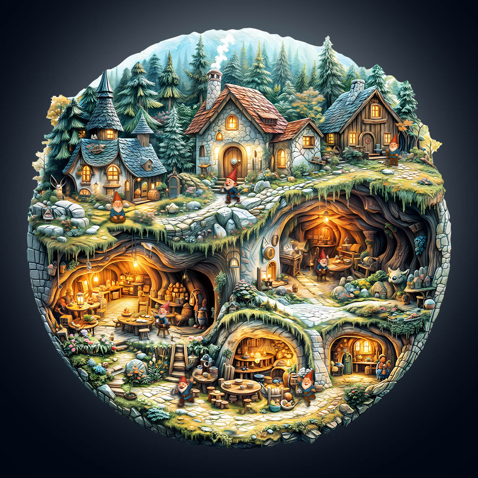 Goblin-Haus Holz-Puzzlespiel