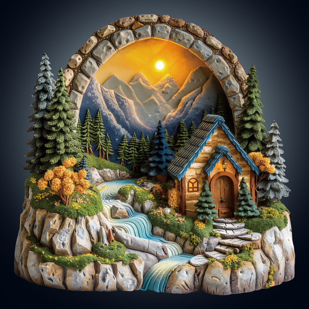 Sunset Cabin Wooden Jigsaw Puzzle