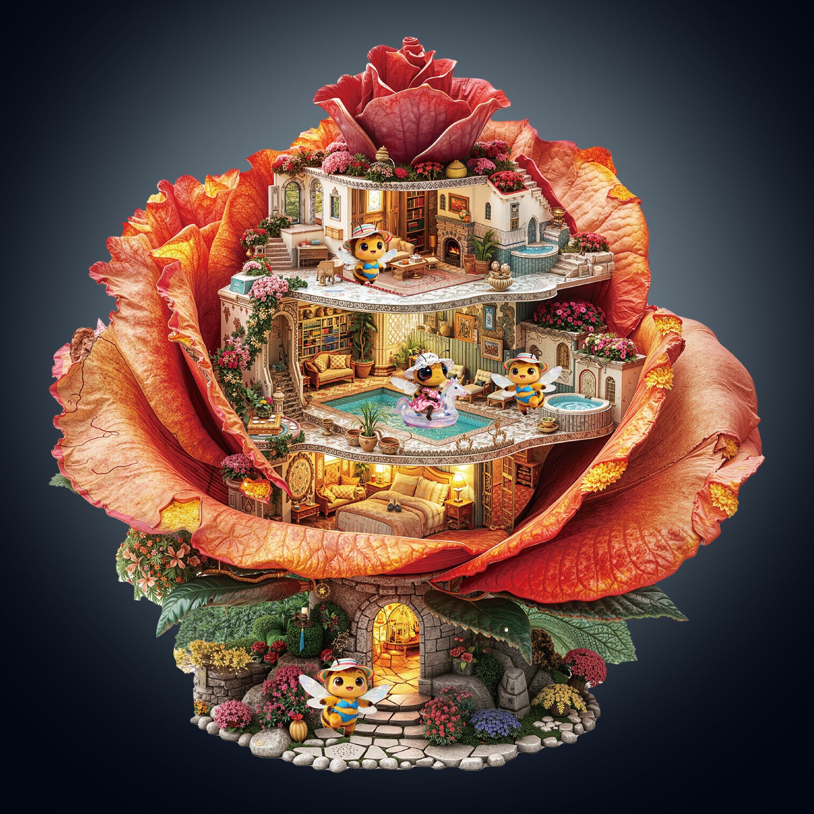 Puzzle en bois Auberge Rose