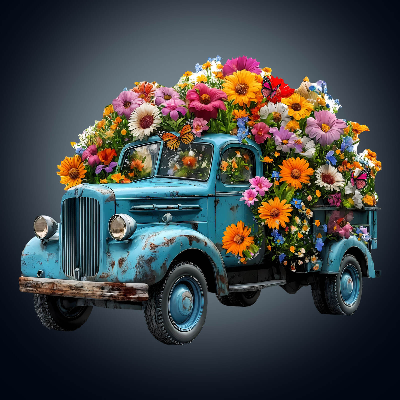 Puzzle en bois Camion de Fleurs