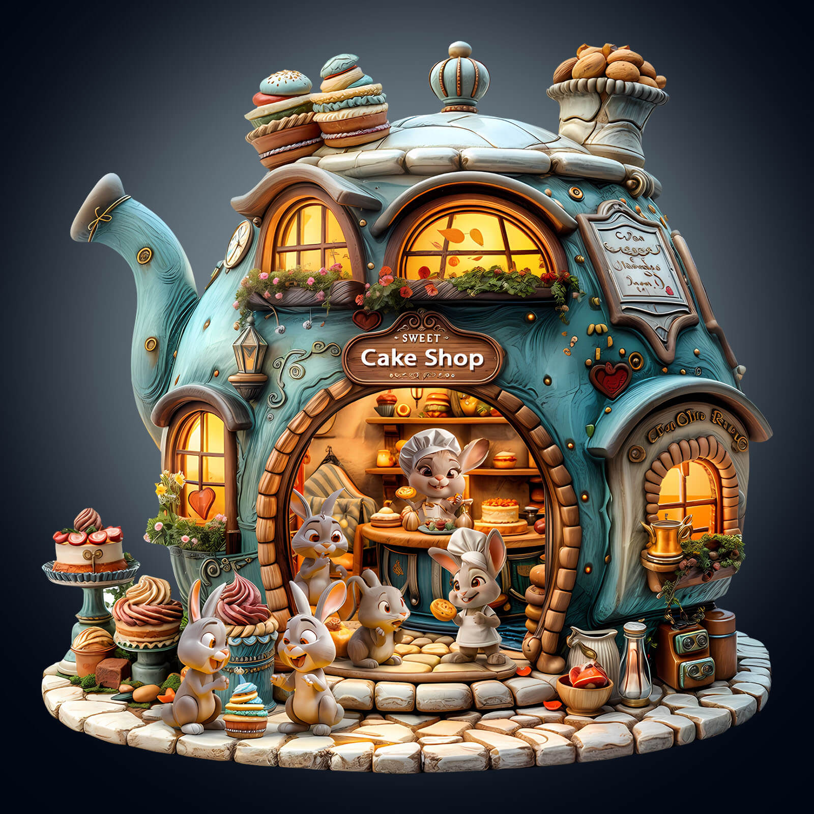 Shop Puzzle Rabbit WOODBESTS |Rabbit's Cake Shop Wooden Puzzle – Woodbests