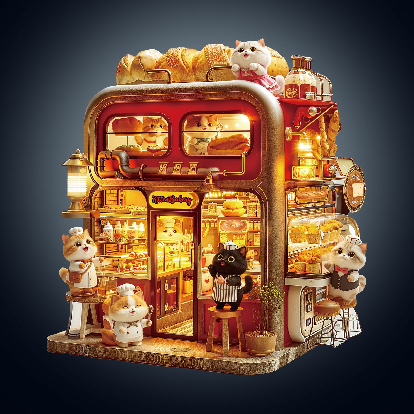 Kitten Bakery Wooden Jigsaw Puzzle