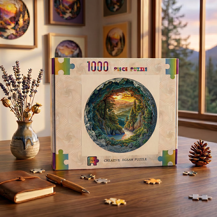3D Cave Forest 1000 Piece Puzzle