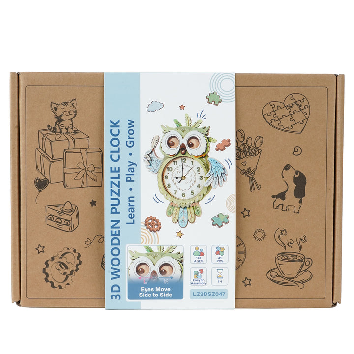 Meeresschildkröte – Stündlicher Glockenschlag DIY Holz-Uhr, 3D Puzzle-Bastelset