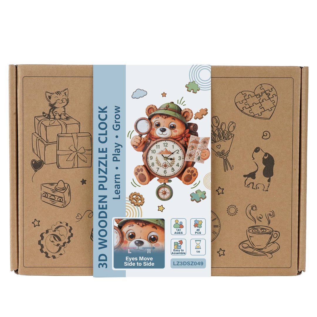 Meeresschildkröte – Stündlicher Glockenschlag DIY Holz-Uhr, 3D Puzzle-Bastelset
