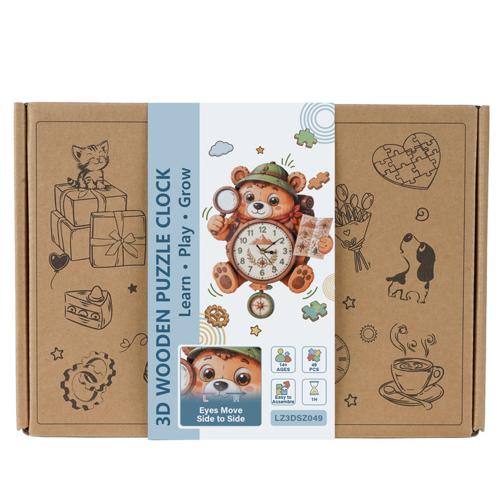 Meeresschildkröte – Stündlicher Glockenschlag DIY Holz-Uhr, 3D Puzzle-Bastelset