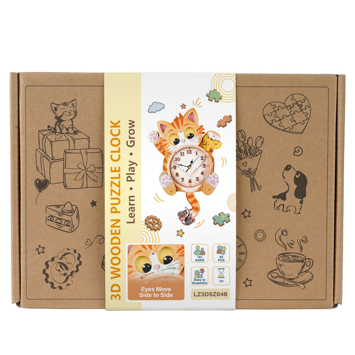 Meeresschildkröte – Stündlicher Glockenschlag DIY Holz-Uhr, 3D Puzzle-Bastelset
