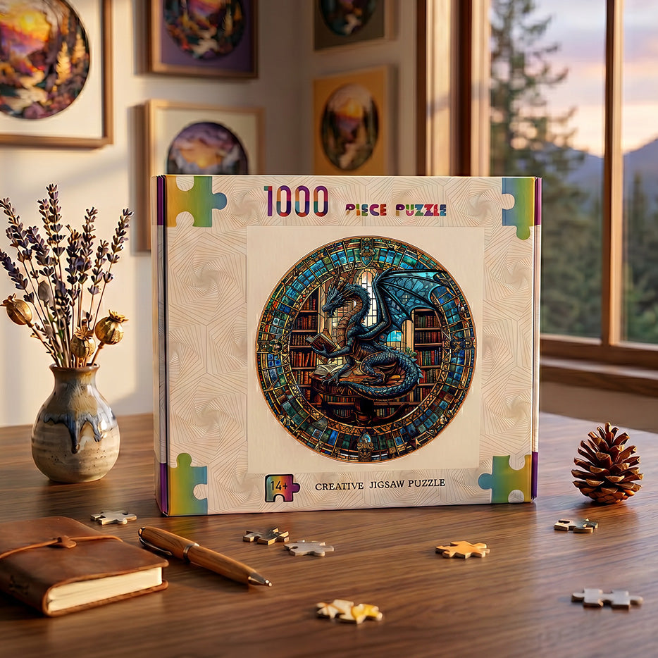 The Dragon's Library 1000 Piece Puzzle