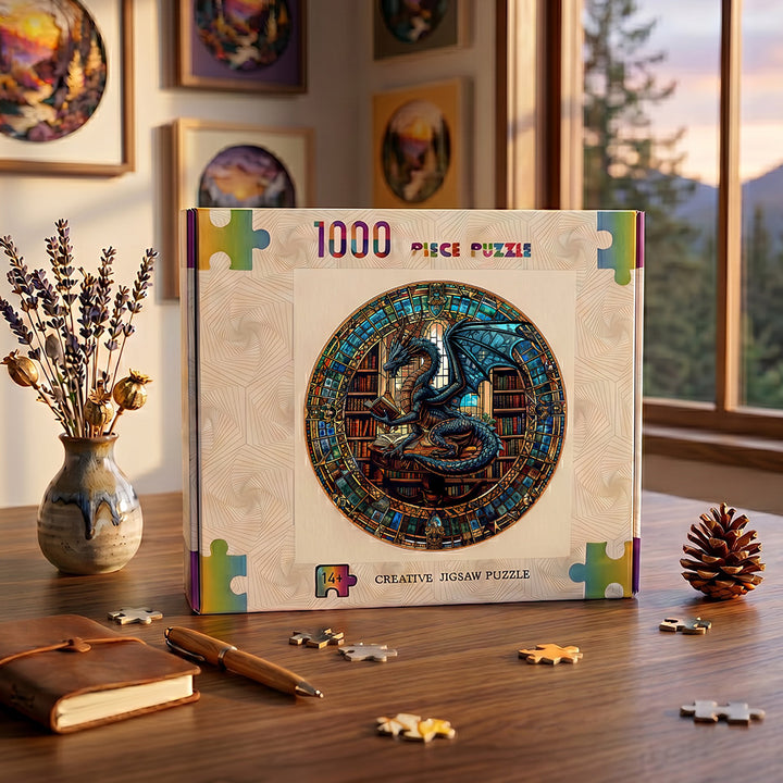 The Dragon's Library 1000 Piece Puzzle