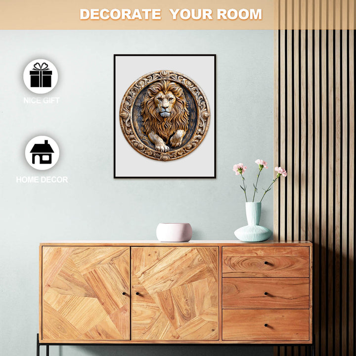3D sculpture lion Wooden Jigsaw Puzzle