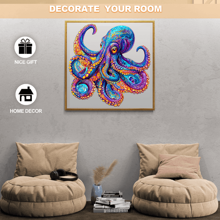 Colorful Octopus Wooden Jigsaw Puzzle