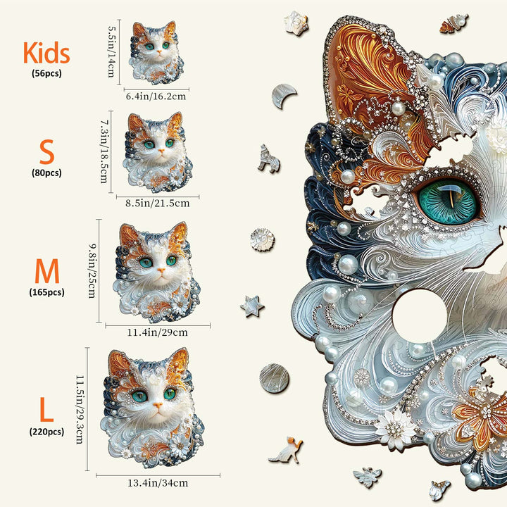 Jewelry Kitten Wooden Jigsaw Puzzle