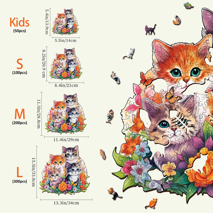 Puzzle en bois de chaton mignon