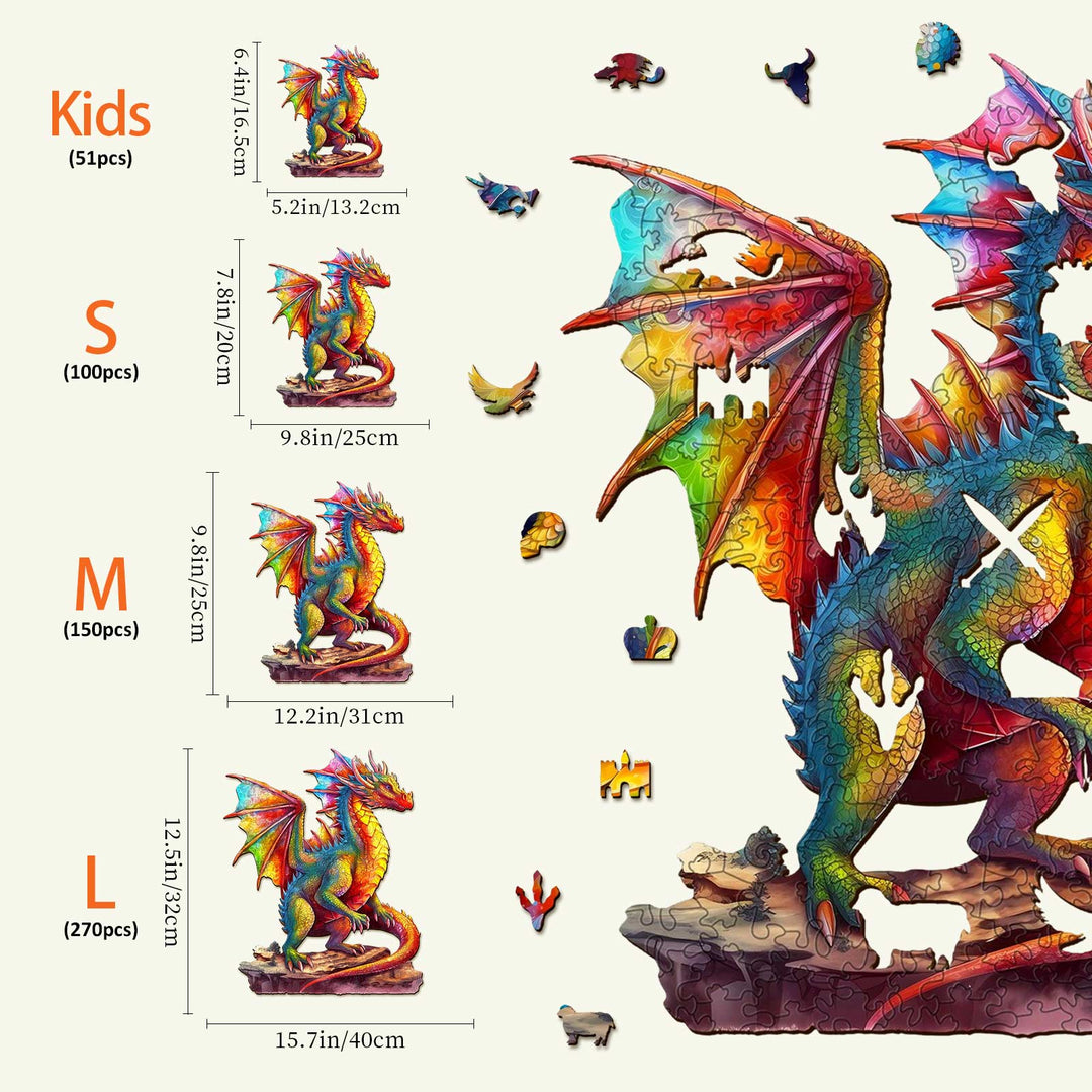 Puzzle en bois Dragon Coloré-2