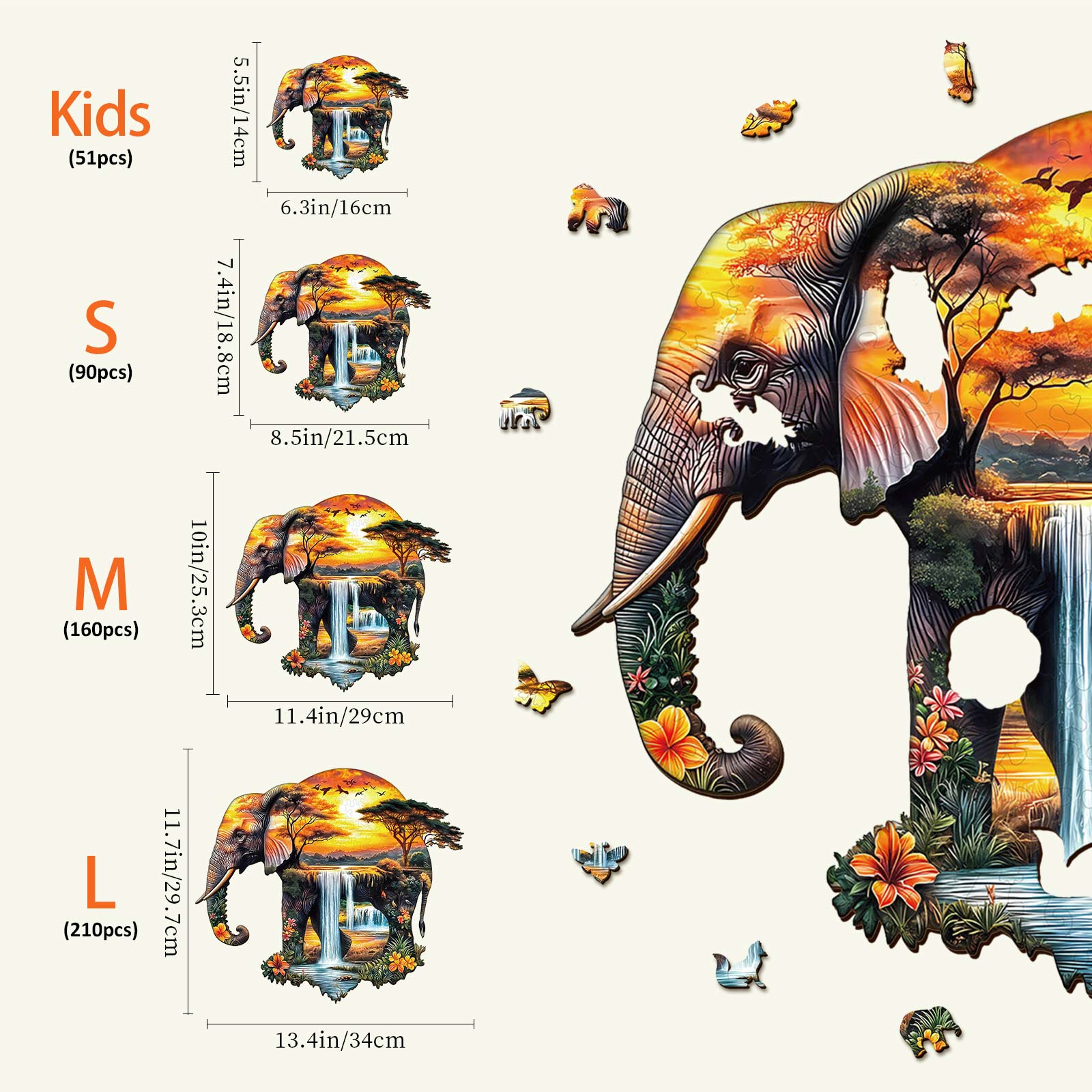 Afrikanischer Elefant Holz-Puzzlespiel