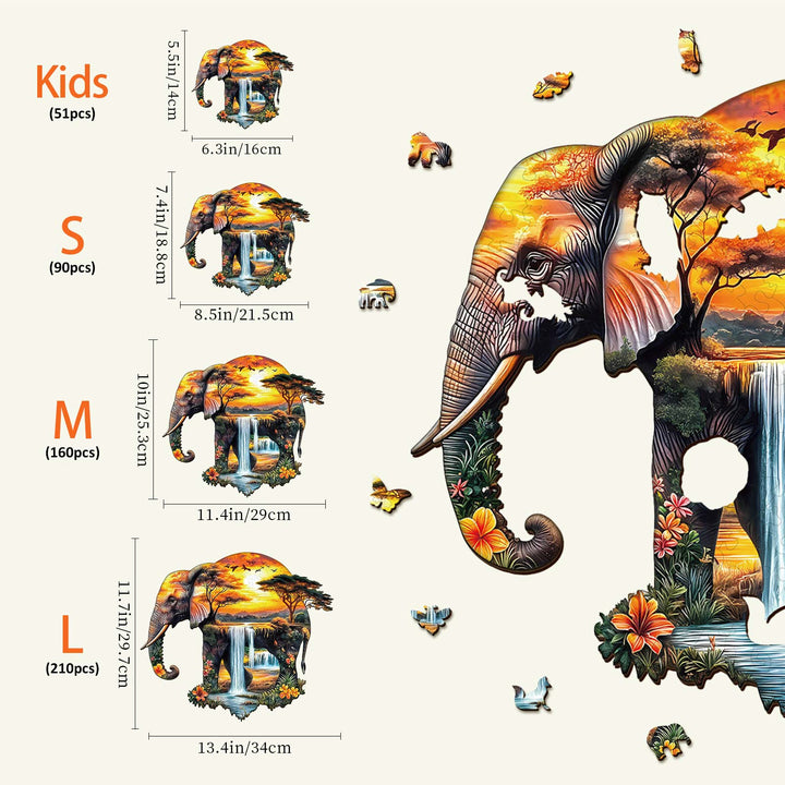 African elephant Wooden Jigsaw Puzzle