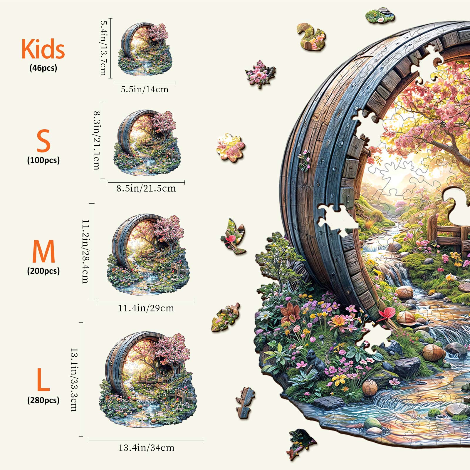 Barrel of Spring Wooden Jigsaw Puzzle