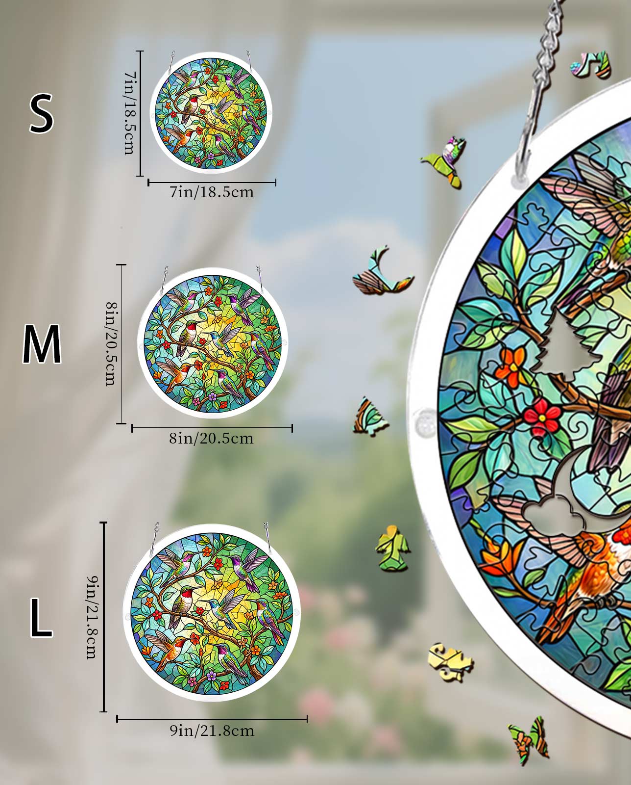 Acryl-Puzzle-Sonnenfänger – Smaragdwald-Prisma