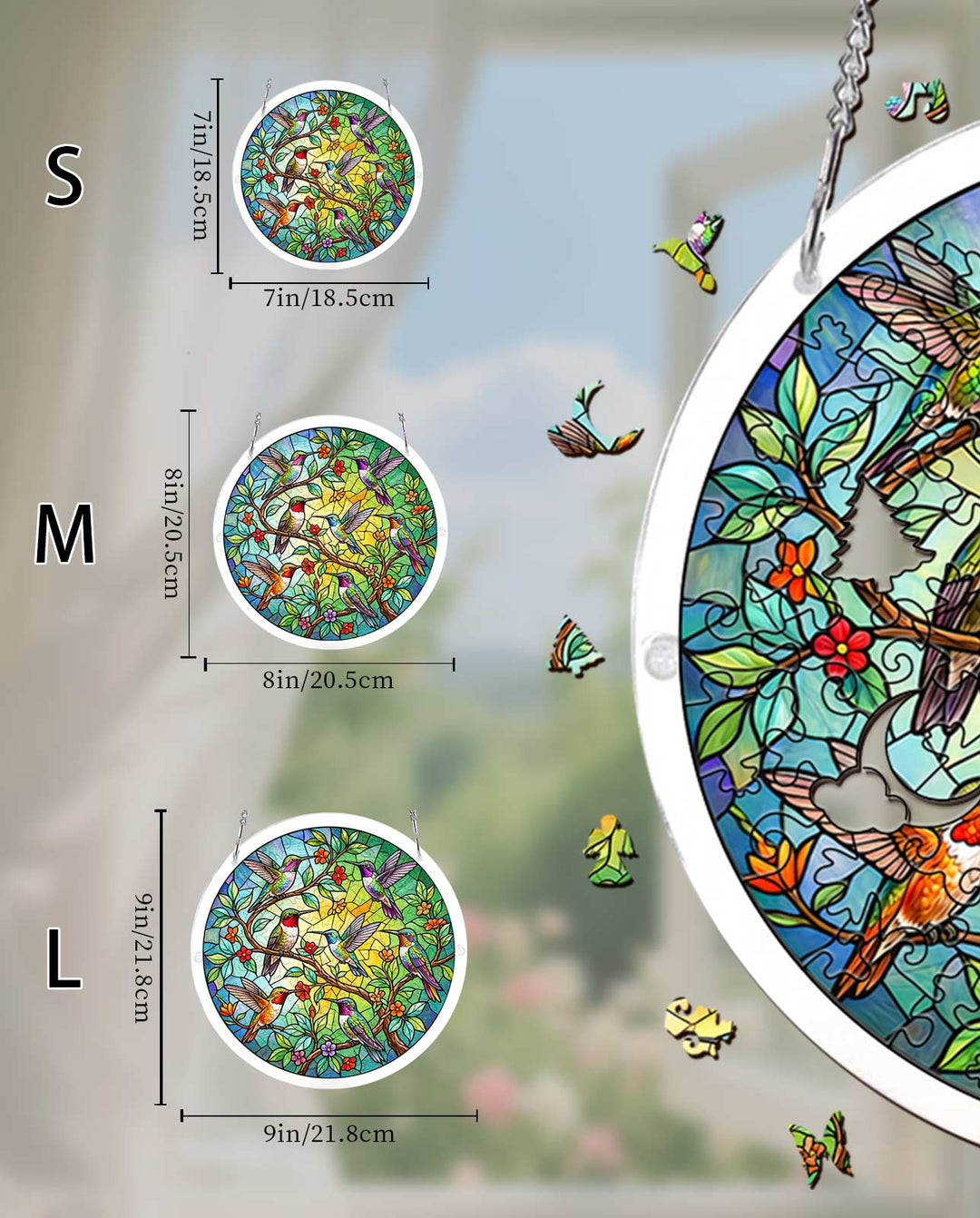 Acryl-Puzzle-Sonnenfänger – Smaragdwald-Prisma