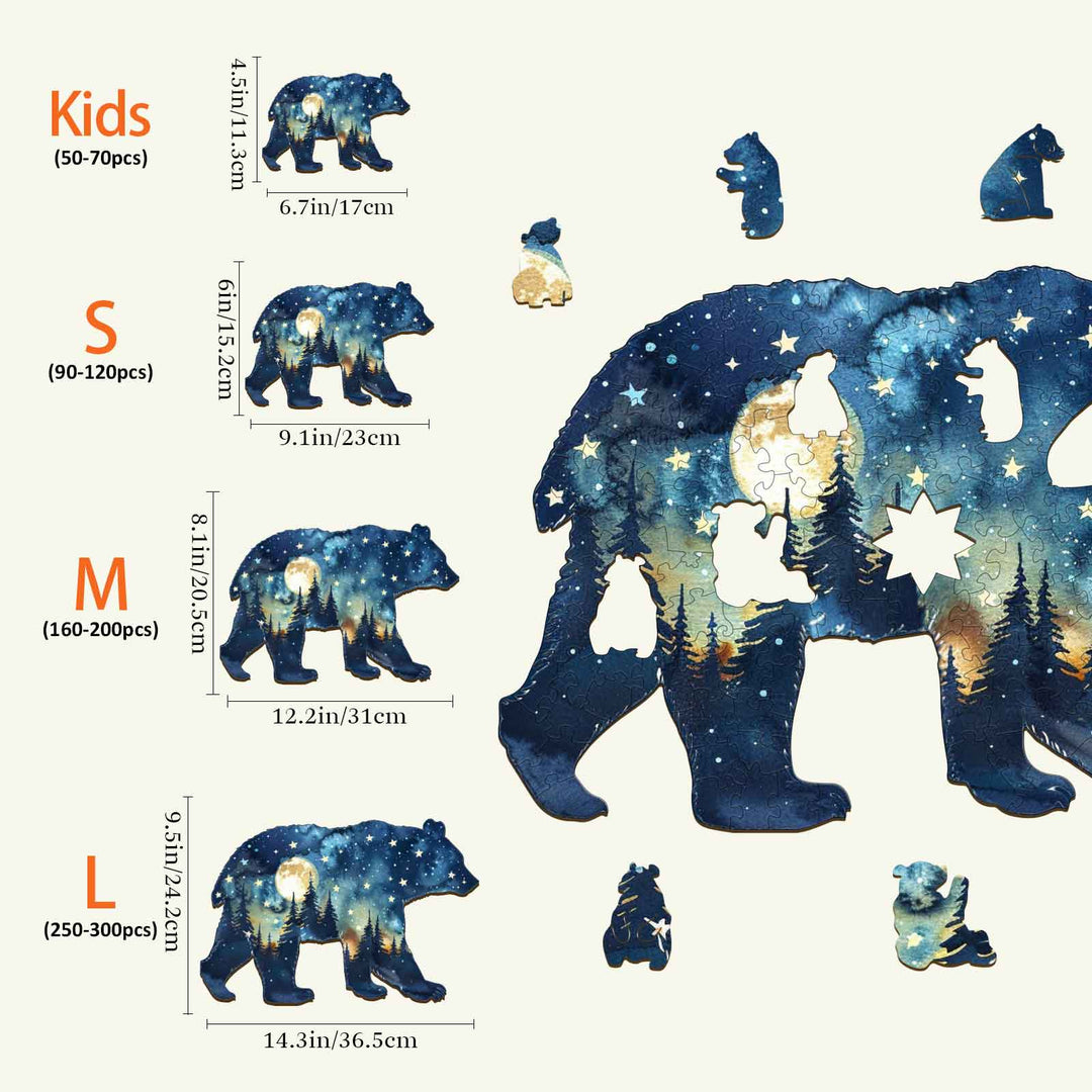 Astral Bear Wooden Jigsaw Puzzle - Woodbests