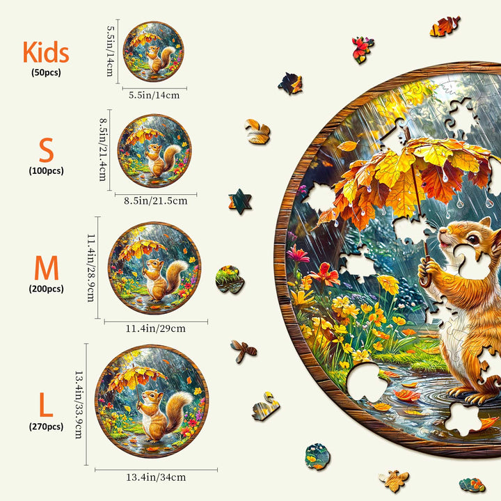 Eichhörnchen-Träume Holz-Puzzle