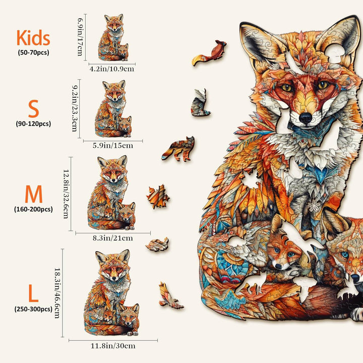 Fox Family Wooden Jigsaw Puzzle