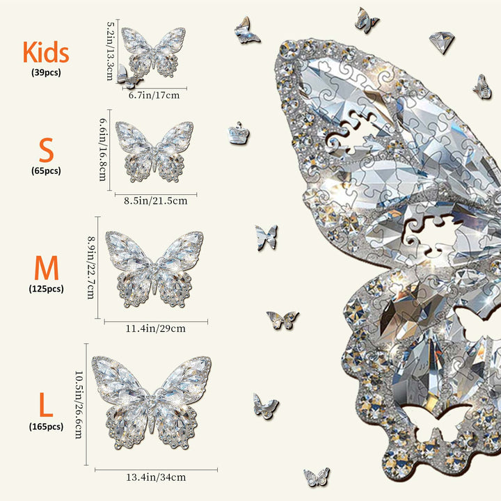 Diamond Butterfly Wooden Jigsaw Puzzle