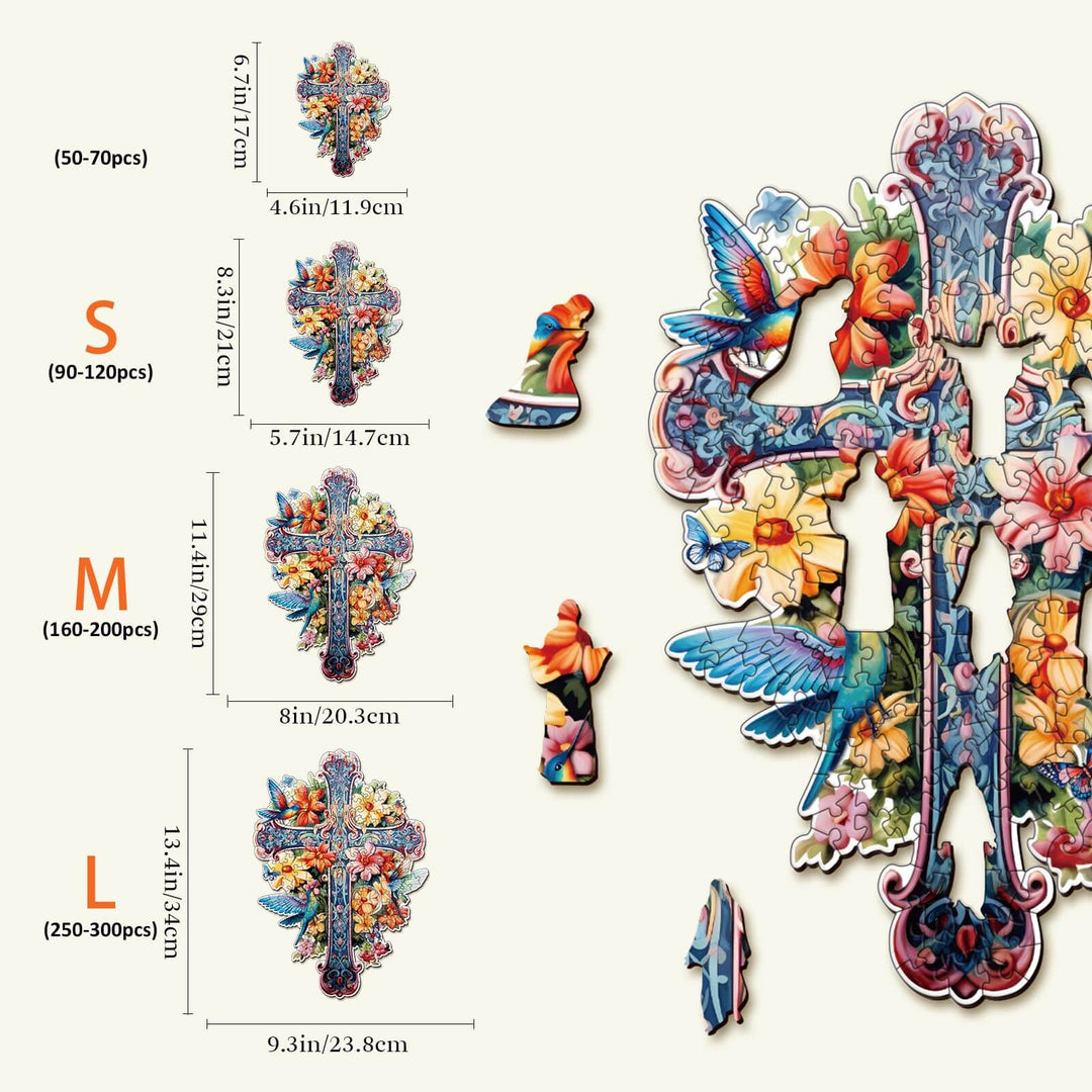 bendición cruz-1 Rompecabezas de madera 