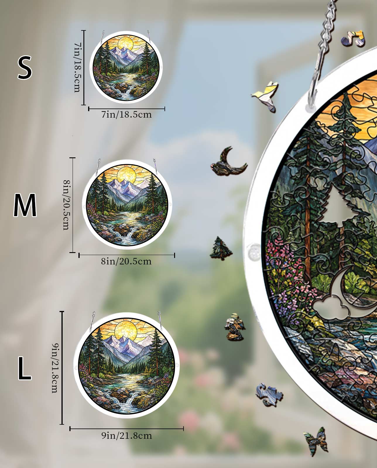Acryl-Puzzle-Sonnenfänger – Goldenes Tal