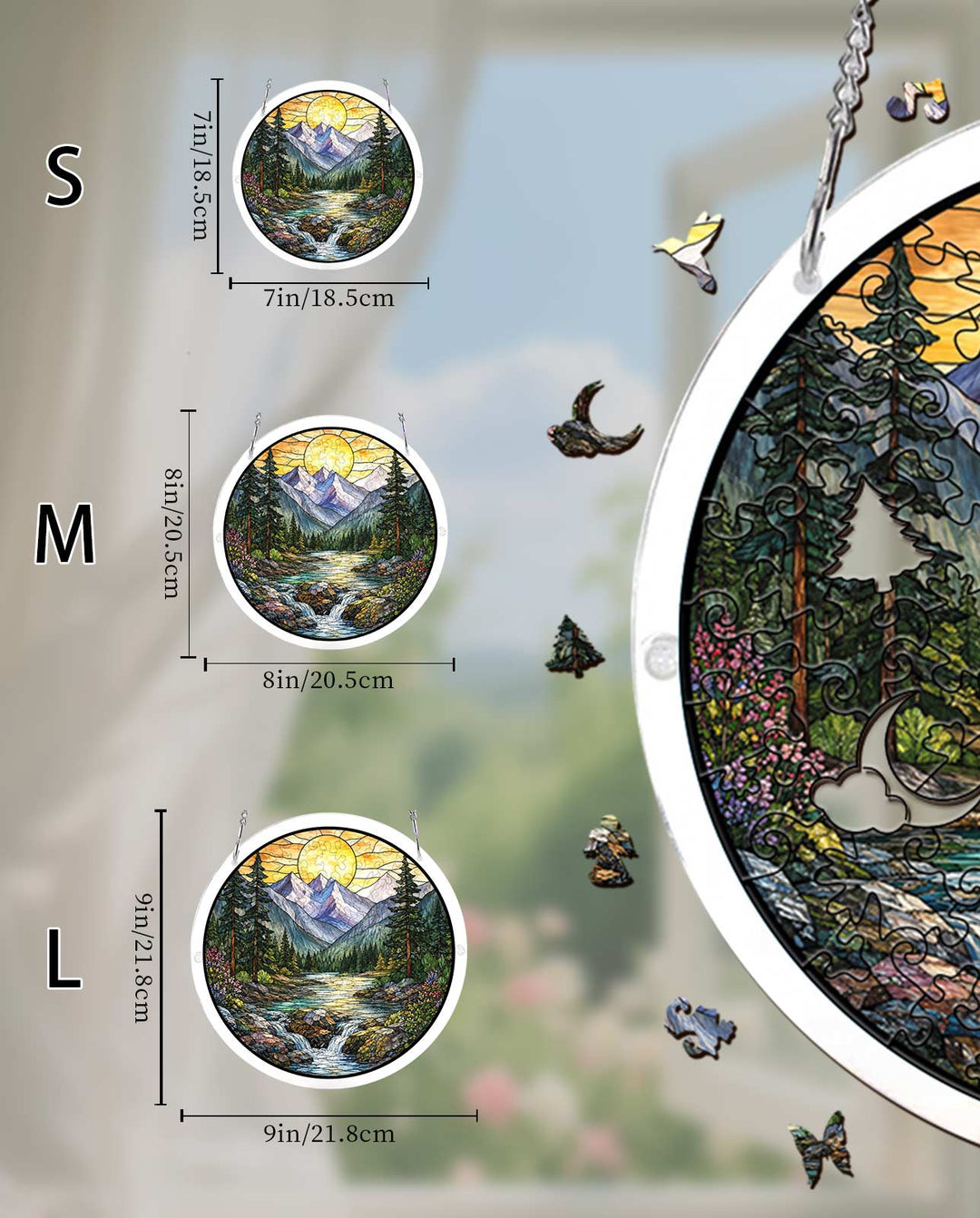 Acryl-Puzzle-Sonnenfänger – Goldenes Tal