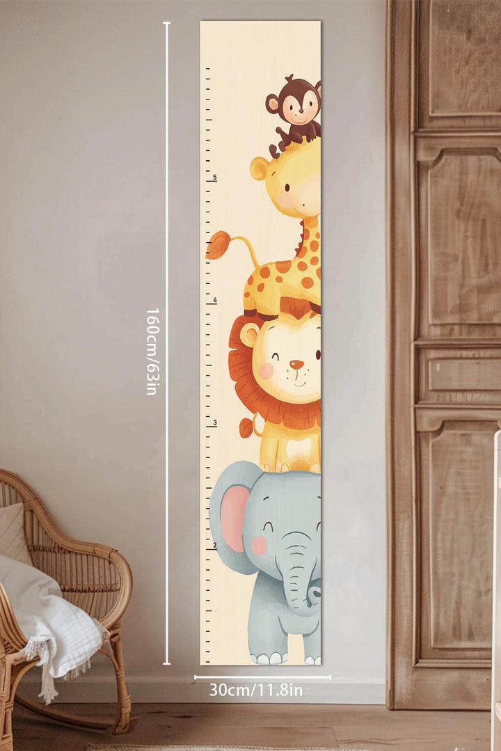 Personalized Wooden Safari Animal Growth Chart Ruler Clearance Sale