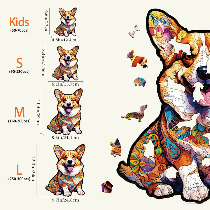 Clever Corgi 2 Wooden Jigsaw Puzzle