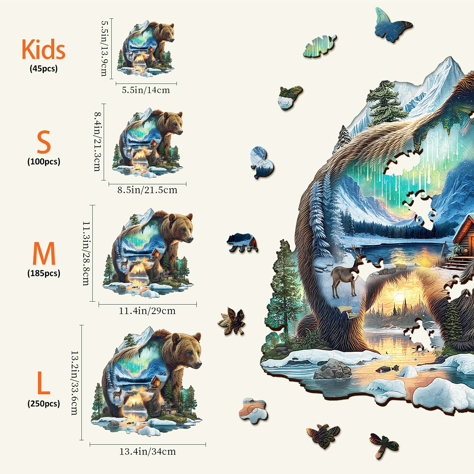 Aurora Bear Wooden Jigsaw Puzzle