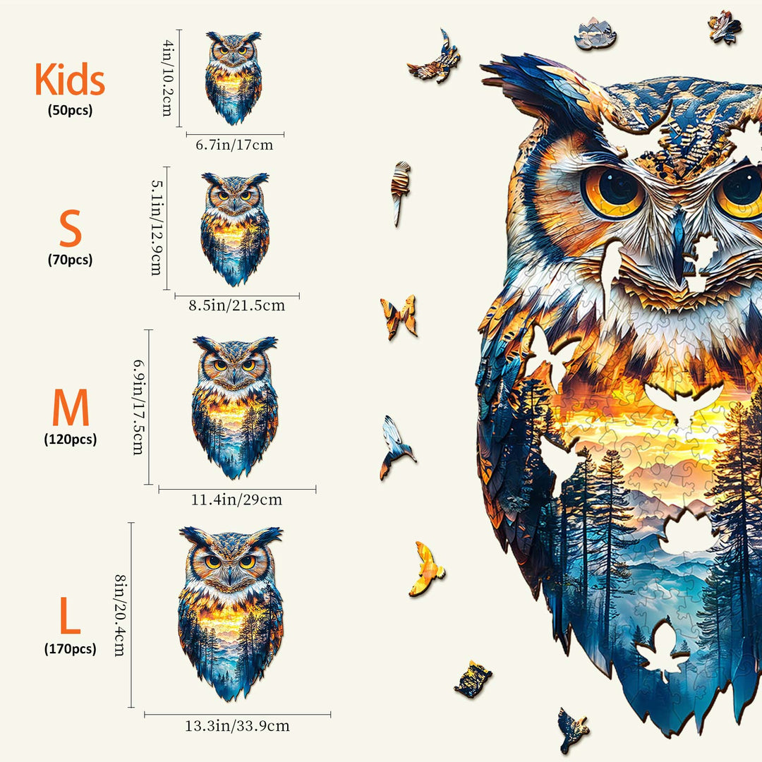 Puzzle en bois Hibou de la forêt