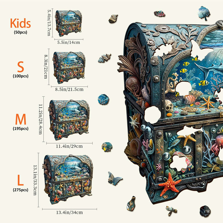 Puzzle en bois 3D Coffre au Trésor Océan-2