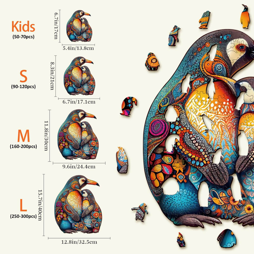 Pinguinfamilie Holzpuzzle