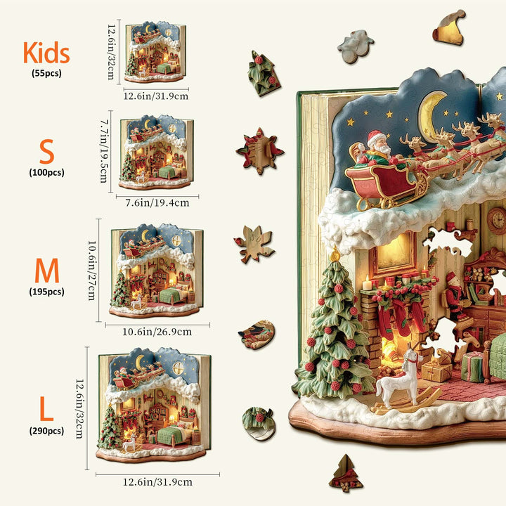 Christmas Eve in the Book Wooden Jigsaw Puzzle