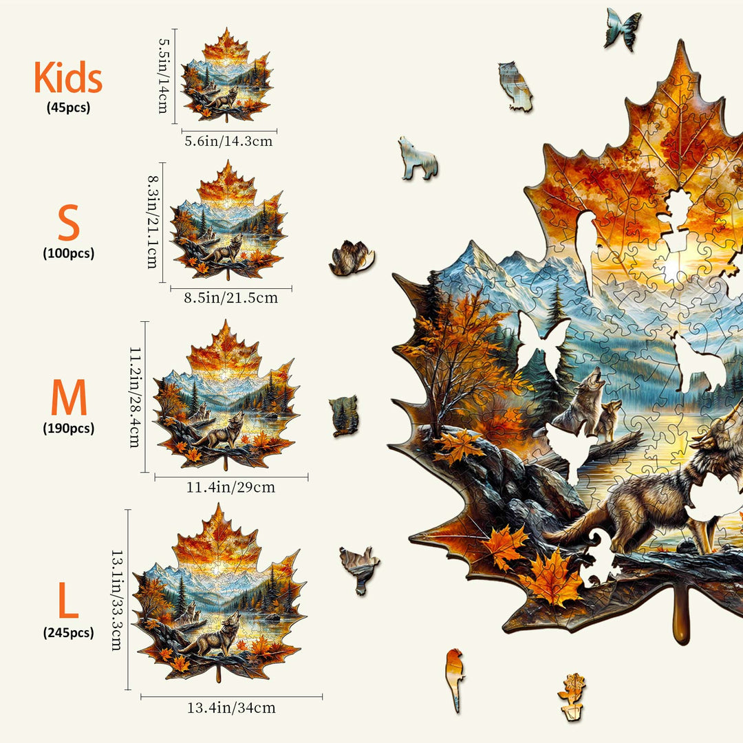 Puzzle en bois automnal Wolf King