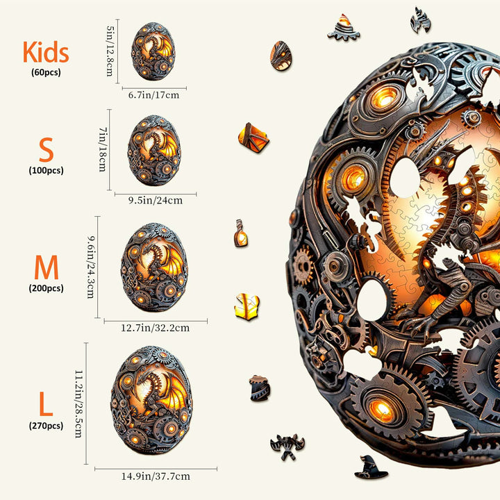 Mechanical Dragon Egg Wooden Jigsaw Puzzle