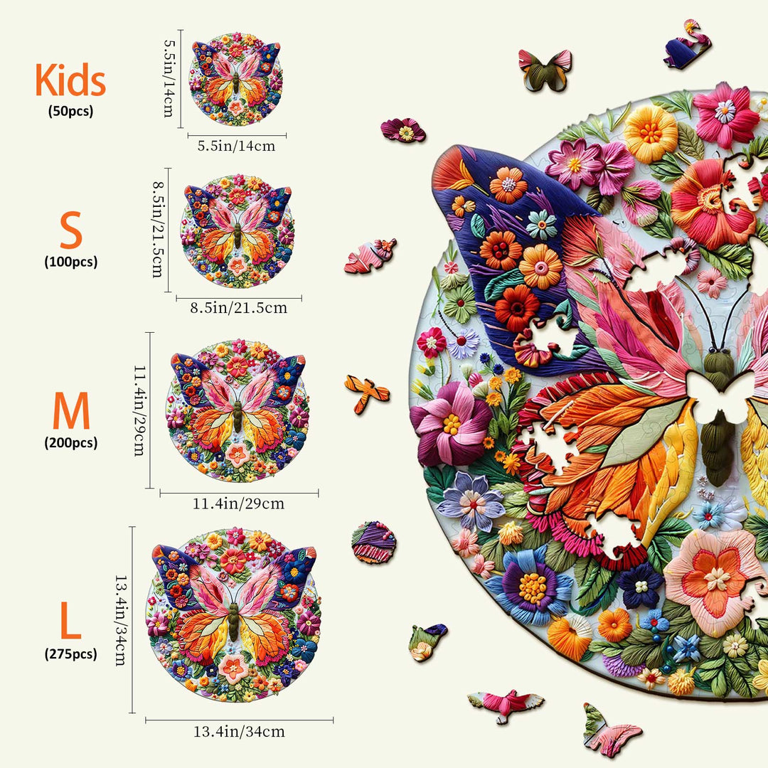 Woven Butterfly Wooden Jigsaw Puzzle