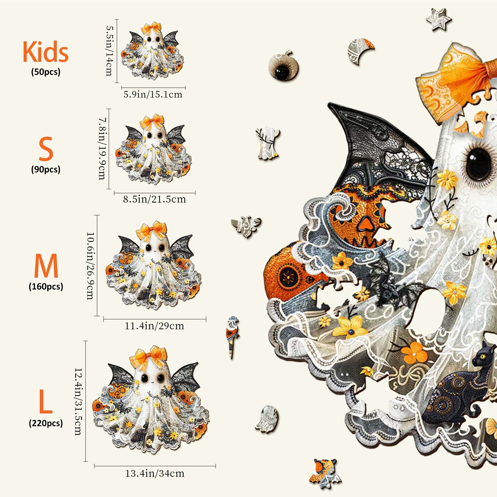 Little Miss Ghost Wooden Jigsaw Puzzle